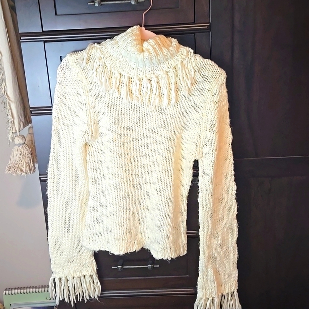 Y2k Sweater With Fringe Size M